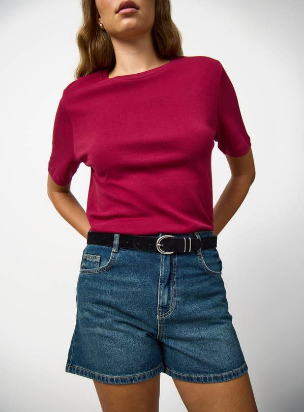 Dark Denim A Line Belted Boy Shorts 10